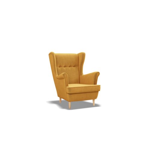 Uszak Mini fotel, bársony, sárga